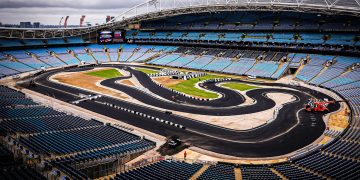 The Race of Champions track inside Accor Stadium.