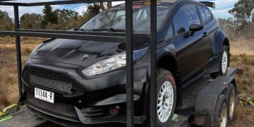 The repaired Tom Clarke Ford Fiesta R5.