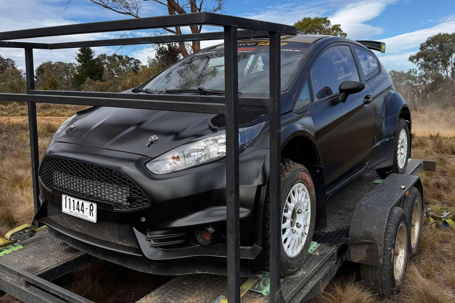 The repaired Tom Clarke Ford Fiesta R5.