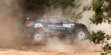 Tom Clarke crashed during an official Australian Rally Championship media day.