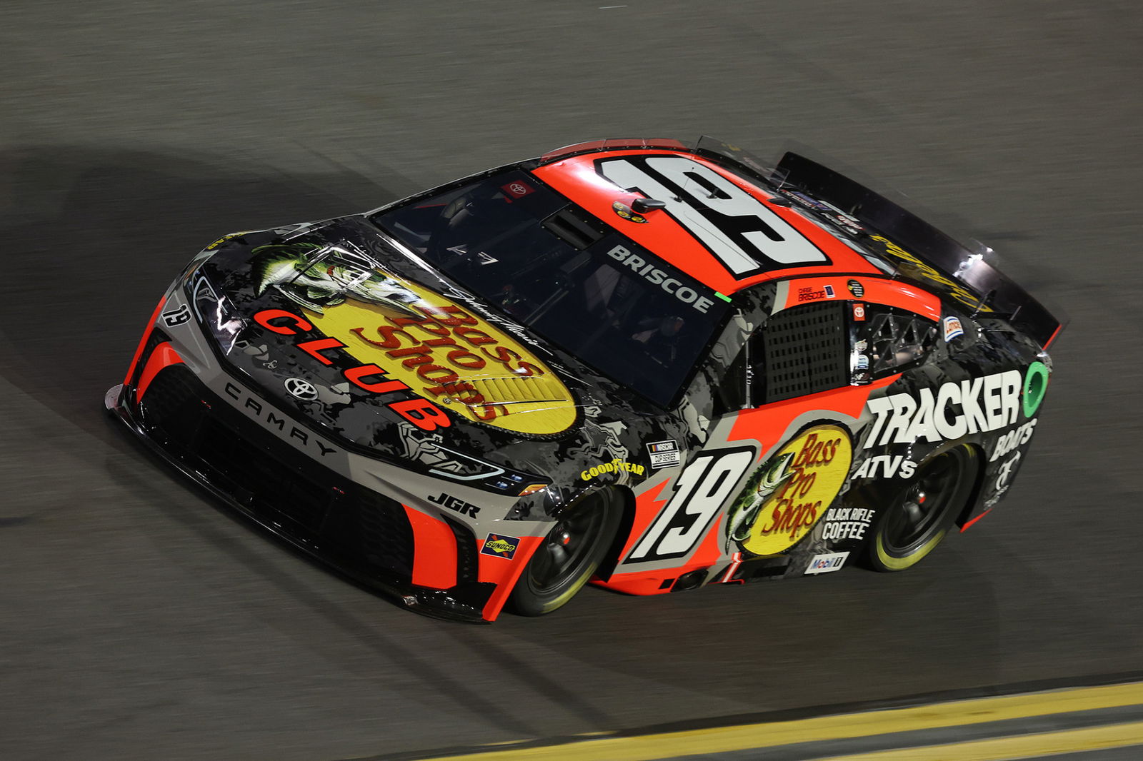 Chase Briscoe, driver of the #19 Toyota Camry, during the NASCAR Cup Series Daytona 500 at Daytona International Speedway.