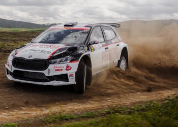 Scott Pedder in his Skoda Fabia R5.