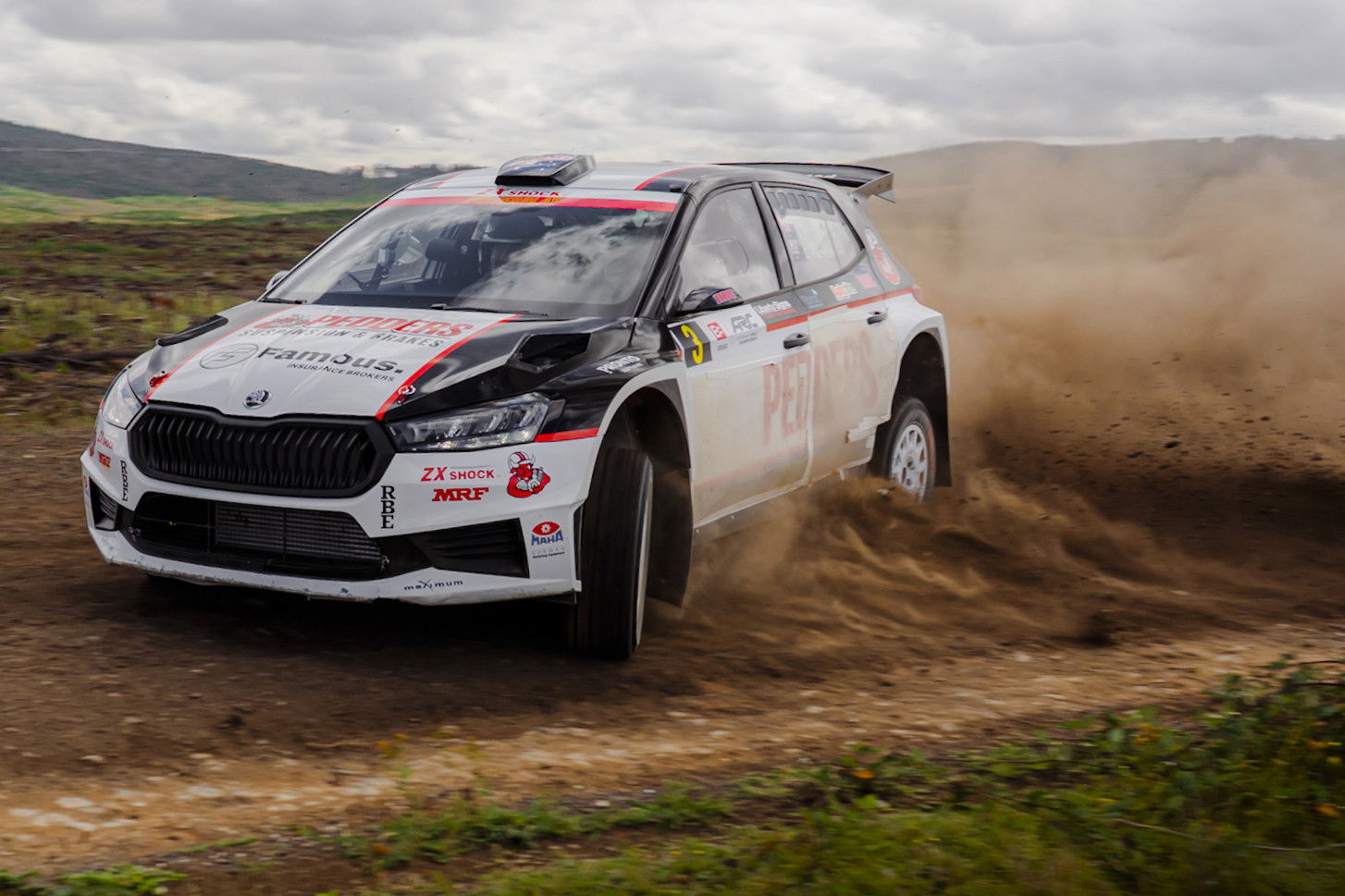 Scott Pedder in his Skoda Fabia R5.