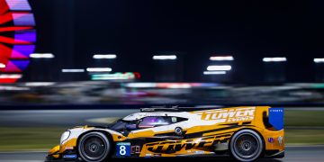 The #8 Tower Motorsports Oreca LMP2 of John Farano, Sebastian Alvarez, Sebastien Bourdais, Job Van Uitert. Image