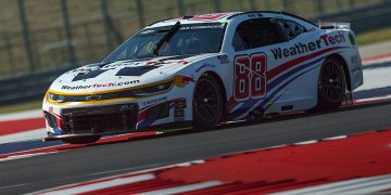 Shane van Gisberen in the #88 Trackhouse Racing Chevrolet Camaro at Circuit of the Americas.