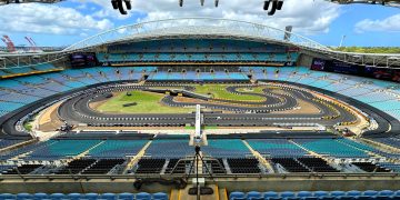 The Race of Champions circut inside Accor Stadium.