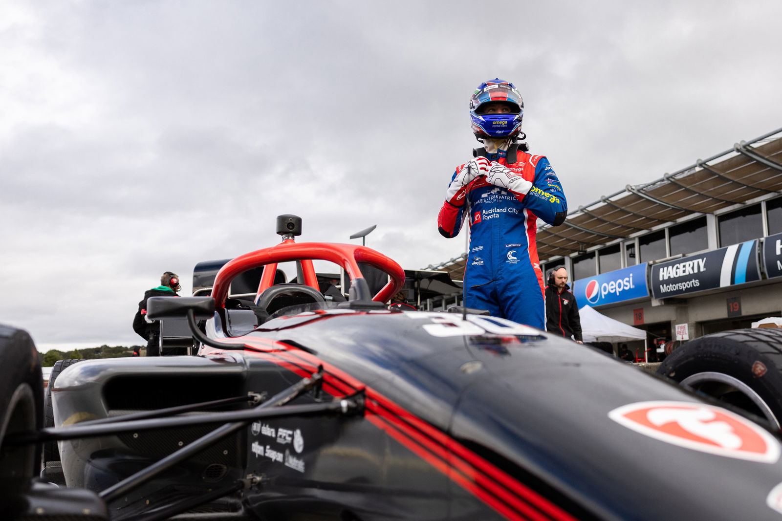 Liam Sceats during Indy NXT testing at Laguna Seca. 