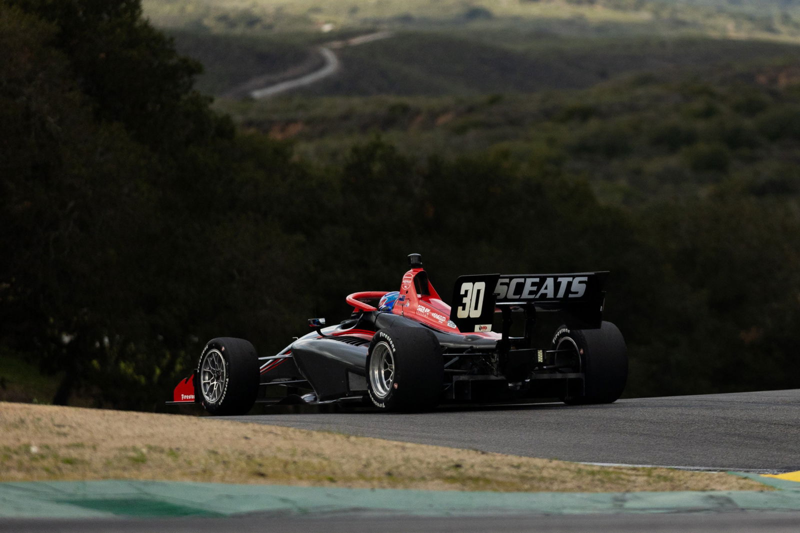 Liam Sceats during Indy NXT testing at Laguna Seca. 