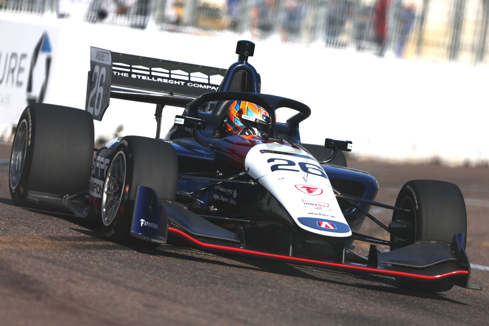 Lochie Hughes during the Indy NXT race at the Grand Prix of St Petersburg.