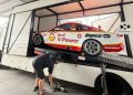 The 2019 Bathurst 1000 winner is loaded onto a truck.