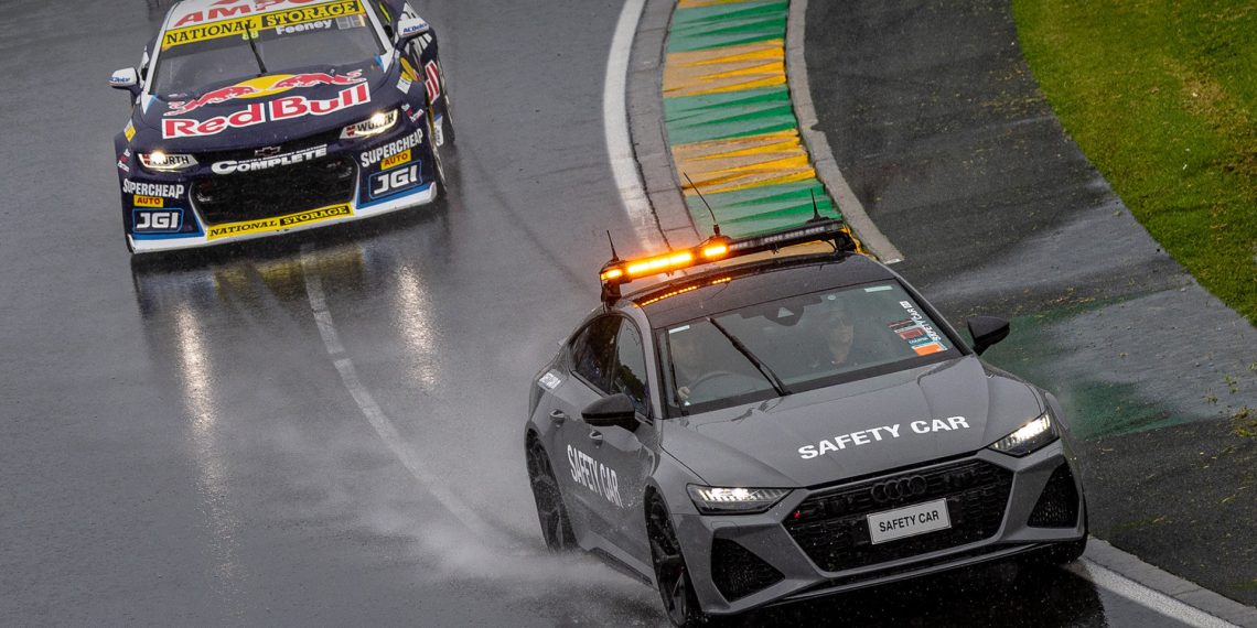 Race 7 at the Melbourne SuperSprint was red-flagged due to inclement weather.