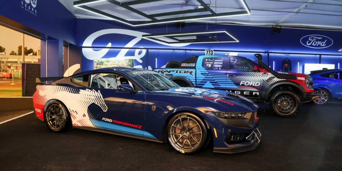The Mustang Cup car on display
