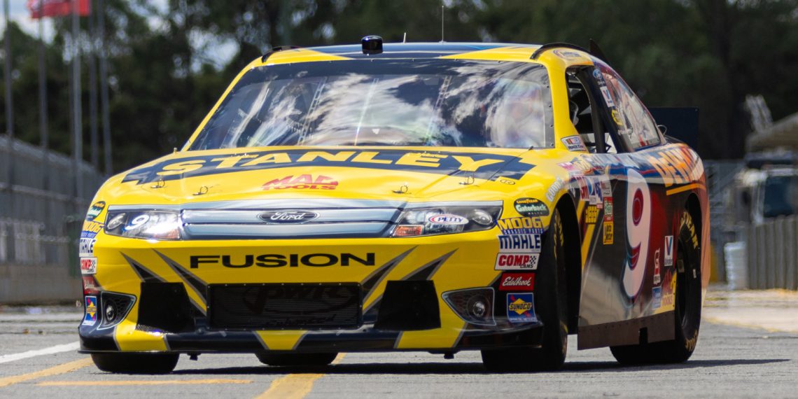 Warren Luff driving the car at QR. Image: Matthew Paul.