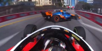 Will Power rear-ended Nolan Siegal at Turn 3 in the Grand Prix of St Petersburg.