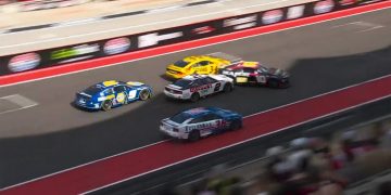 Austin Cindric hooked Ty Dillon into a spin on the front straight at Circuit of the Americas during the NASCAR Cup Series race.