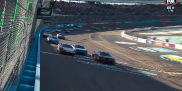 The finish of the NASCAR Cup Series race at Phoenix Raceway.