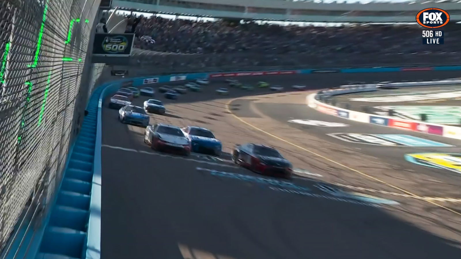 The finish of the NASCAR Cup Series race at Phoenix Raceway.