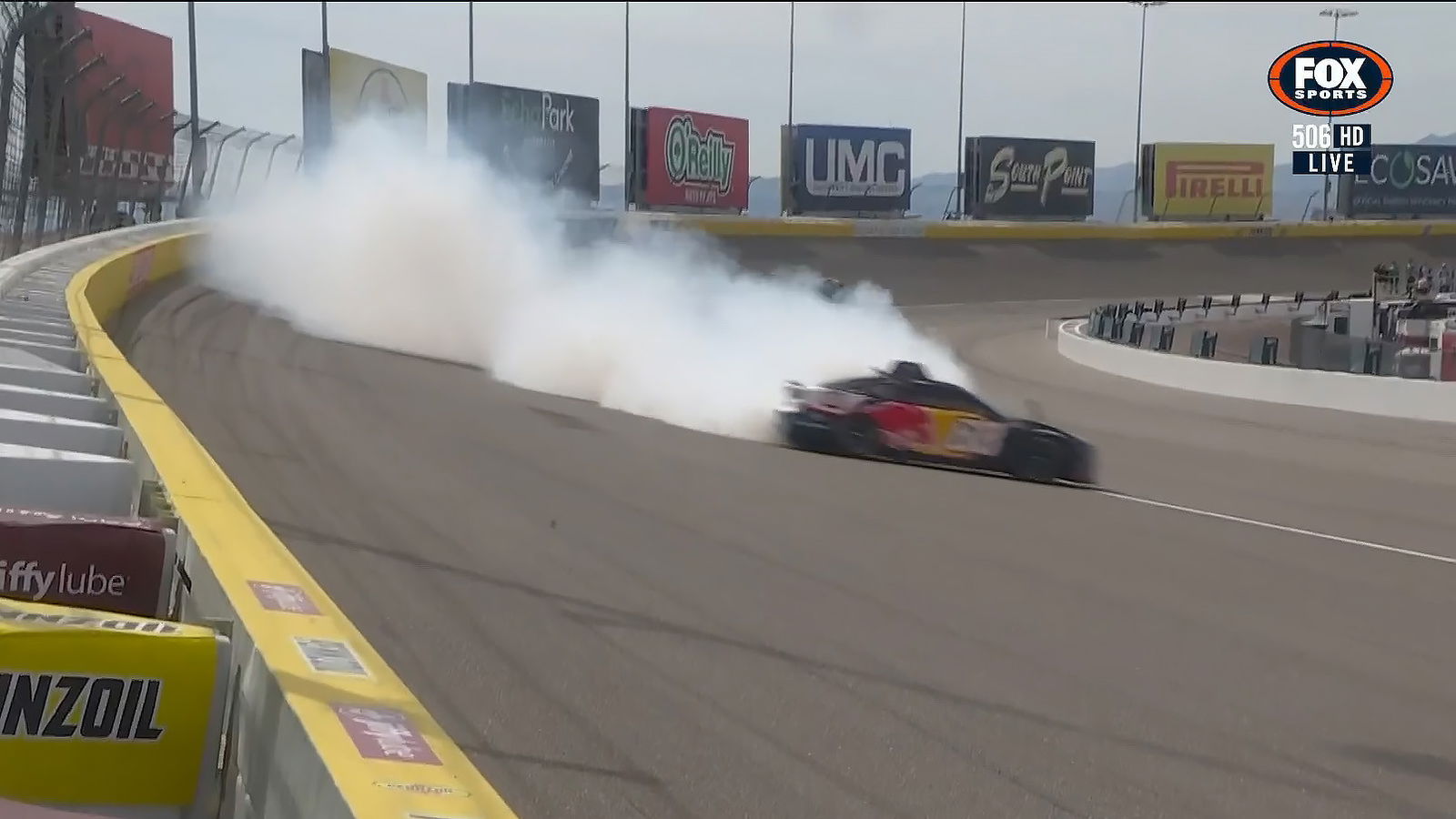 Shane van Gisbergen spun on Lap 107 of the NASCAR Cup Series at Las Vegas Motor Speedway.