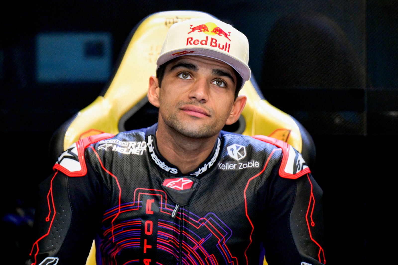 Jorge Martin is seen during Barcelona MotoGP test in Barcelona.