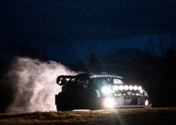 Sebastien Ogier of Toyota Gazoo WRT performing during the World Rally Championship Monte-Carlo.