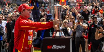 Craig Lowndes delivers the Peter Brock Trophy ahead of the 2024 Bathurst 1000.