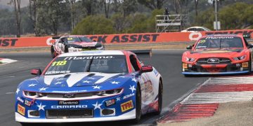 Jarrod Hughes won Race 3 ahead of Ben Gomersall and Brad Gartner and went on to take the round. Image: AASA / Mpix